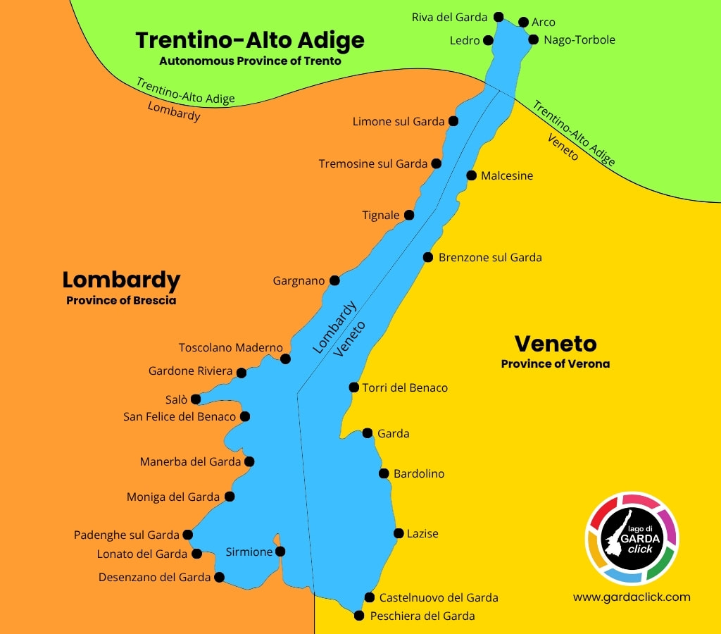 Lake Garda borders map